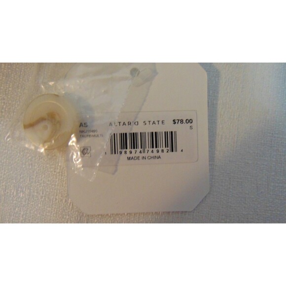 New Altar'd State Striped Eyelash Fuzzy Knit Cardigan Sweater Women's Size Small - Picture 7 of 9